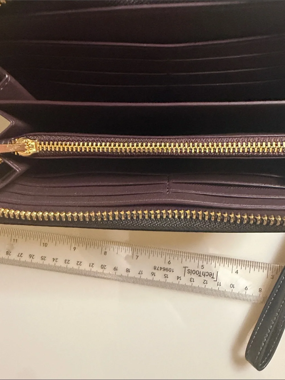 Coach Black Leather Zip Wallet with Gold Logo
